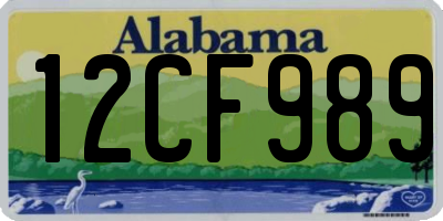 AL license plate 12CF989