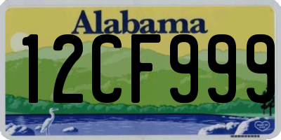 AL license plate 12CF999