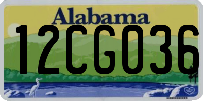 AL license plate 12CG036