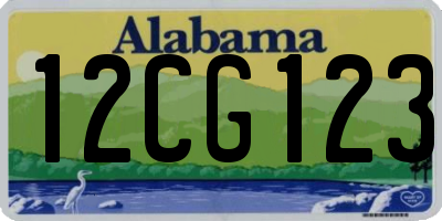 AL license plate 12CG123