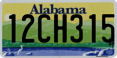 AL license plate 12CH315