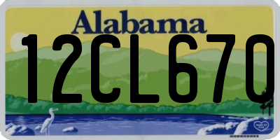 AL license plate 12CL670