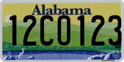 AL license plate 12CO123