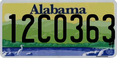 AL license plate 12CO363