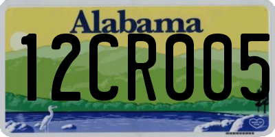 AL license plate 12CR005