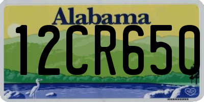 AL license plate 12CR650