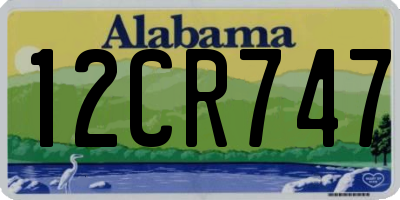AL license plate 12CR747