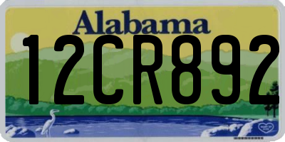 AL license plate 12CR892