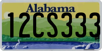 AL license plate 12CS333