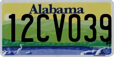 AL license plate 12CV039