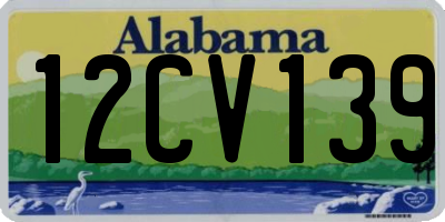 AL license plate 12CV139