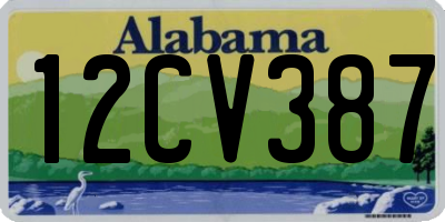 AL license plate 12CV387