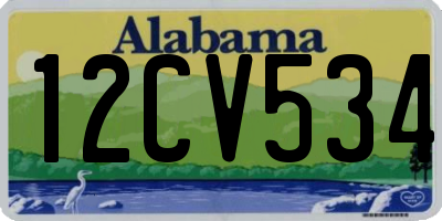 AL license plate 12CV534