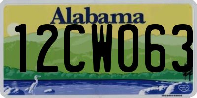AL license plate 12CW063