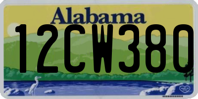 AL license plate 12CW380