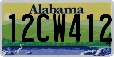 AL license plate 12CW412