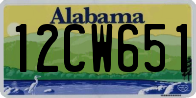 AL license plate 12CW651