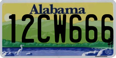 AL license plate 12CW666