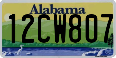 AL license plate 12CW807