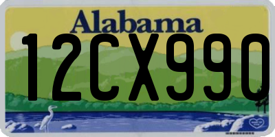 AL license plate 12CX990