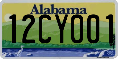 AL license plate 12CY001
