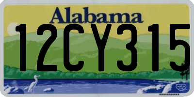 AL license plate 12CY315