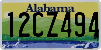 AL license plate 12CZ494