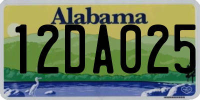 AL license plate 12DA025