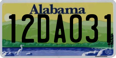 AL license plate 12DA031