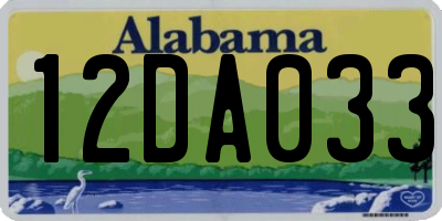 AL license plate 12DA033
