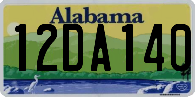 AL license plate 12DA140
