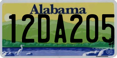 AL license plate 12DA205