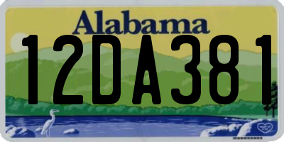 AL license plate 12DA381
