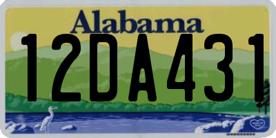 AL license plate 12DA431