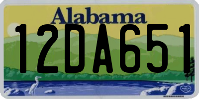 AL license plate 12DA651