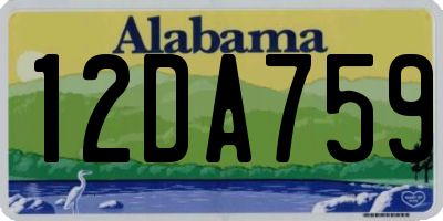 AL license plate 12DA759