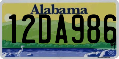 AL license plate 12DA986