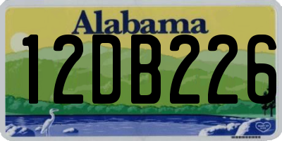 AL license plate 12DB226
