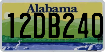 AL license plate 12DB240