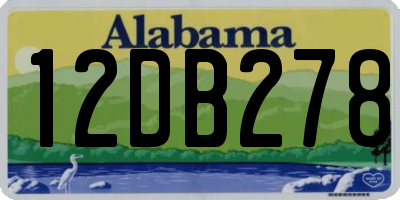 AL license plate 12DB278