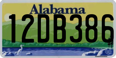 AL license plate 12DB386