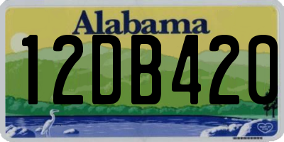 AL license plate 12DB420