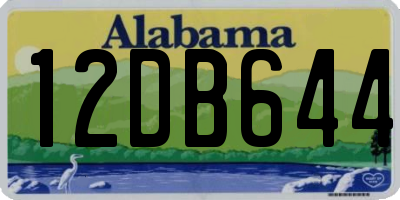 AL license plate 12DB644