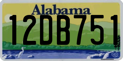 AL license plate 12DB751