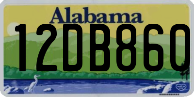 AL license plate 12DB860