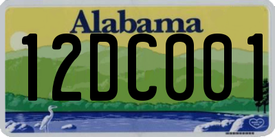 AL license plate 12DC001