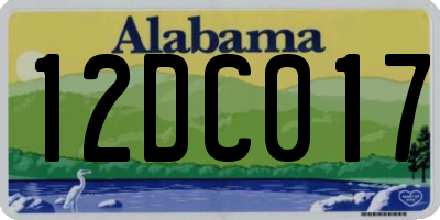 AL license plate 12DC017