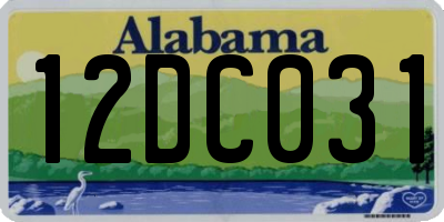 AL license plate 12DC031