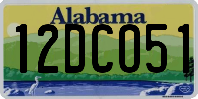 AL license plate 12DC051