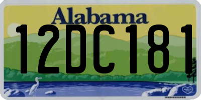 AL license plate 12DC181